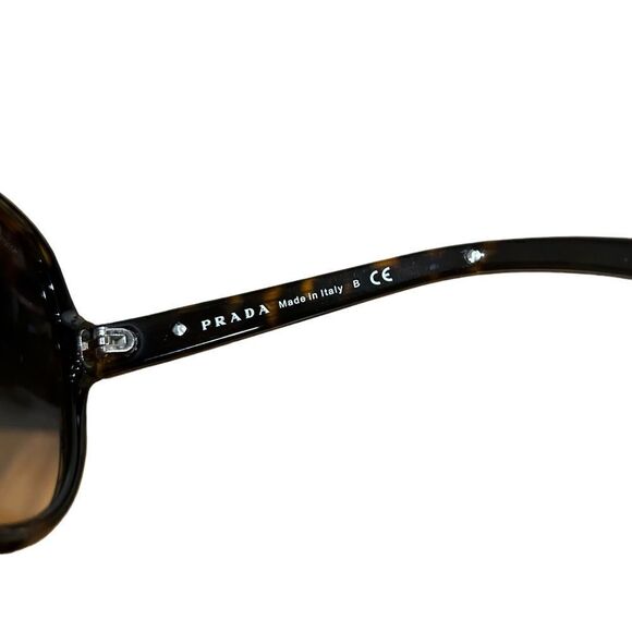 PRADA Oversized Designer Sunglasses Brown Rectangle SPR 19I 2AU-6S1 Tortoise - Picture 10 of 14